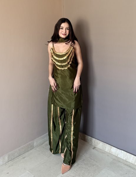 Mahendi Green Wedding Special Designer Chinon Kurti Set at Wholesale Rate Ready To Wear Collection