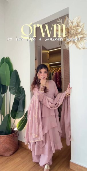 Majestic Baby Pink Mal Chanderi Ready-to-Wear Sharara Suit Set with Heavy Embroidery Ready To Wear Collection
