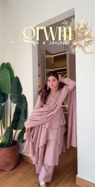 Majestic Baby Pink Mal Chanderi Ready-to-Wear Sharara Suit Set with Heavy Embroidery Ready To Wear Collection