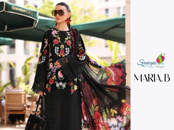 Majestic Black Designer Cotton Chikankari Suit Set with Maslin Print Dupatta for Women Pakistani Suits Wholesale