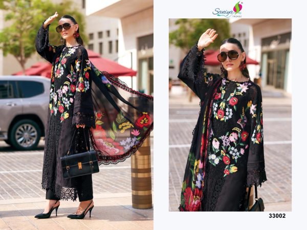 Majestic Black Designer Cotton Chikankari Suit Set with Maslin Print Dupatta for Women Pakistani Suits Wholesale
