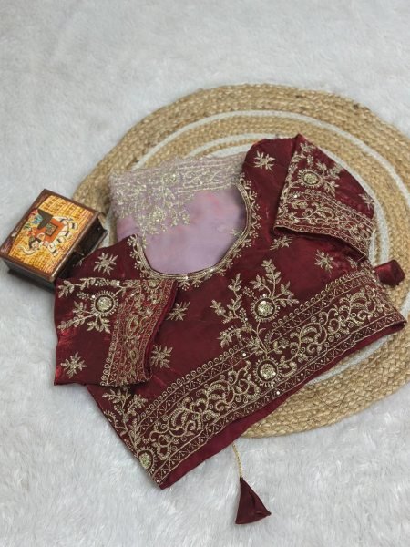 Majestic Pink Party Wear Pure Fandy Satin Saree with Embroidered C Pallu Design Embroidery Sarees Wholesale