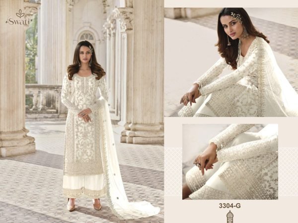 Majestic White Semi Stitched Butterfly Net Salwar Suit Perfect for Pakistani Suit Wholesaler  Embroidery Suits Wholesale