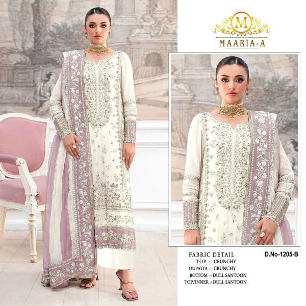 Majestic White Turquoise Embroidered Net Semi-Stitched Straight Palazzo Suit  Pakistani Suits Wholesale