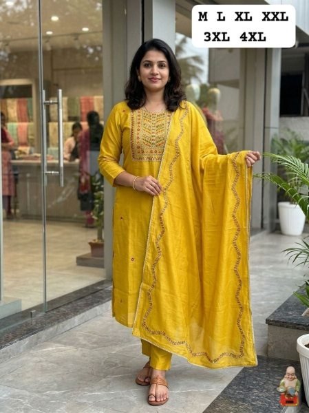 Majestic Yellow Viscose Kurti Set with Hand Embroidery for Women  Straight Cut Long Kurtis