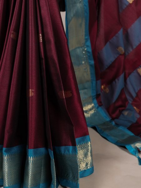 Maroon Cotton Silk Saree with Rich Paithani Weaving Perfect for Wedding  Silk Sarees Wholesale