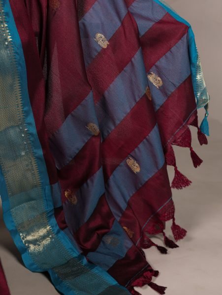 Maroon Cotton Silk Saree with Rich Paithani Weaving Perfect for Wedding  Silk Sarees Wholesale