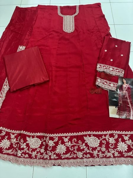Maroon Grace Gown Ready to Wear Chinon Anarkali for Wedding Guests Anarakali Gown Wholesale