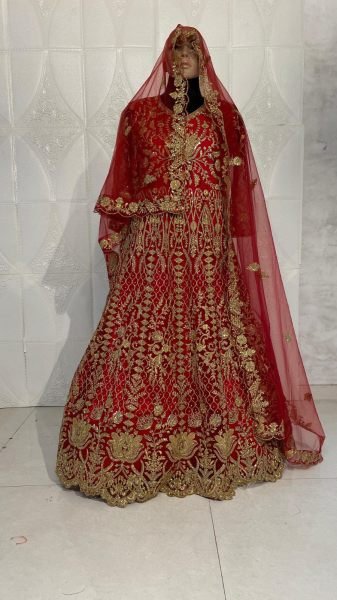 Maroon Net Heavy Work and Embroidered Bridal Anarkali Gown Anarakali Gown Wholesale