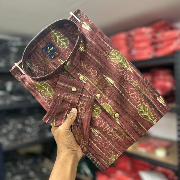 maroon  Premium Soft Cotton Foil Print Kurta Pajama Wholesale