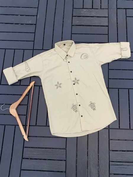 Marvelous Cream Men’s Full Sleeve Cotton Shirt for Casual Wear Mens Wear