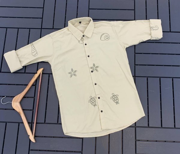 Marvelous Cream Men’s Full Sleeve Cotton Shirt for Casual Wear Mens Shirt