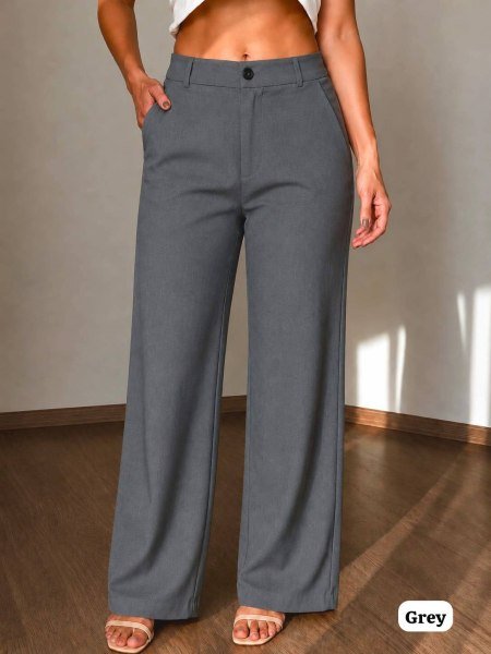 Marvelous Grey Comfort Fit High Rise Palazzo Pants for Office and Everyday Styling Bottom Wear