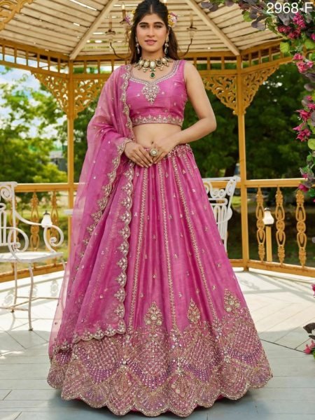 Marvelous Pink Festive and Wedding Lehenga with Elegant Designer Look  Lehenga