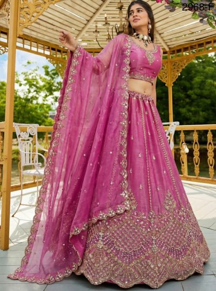 Marvelous Pink Festive and Wedding Lehenga with Elegant Designer Look Bridal Lehenga Choli