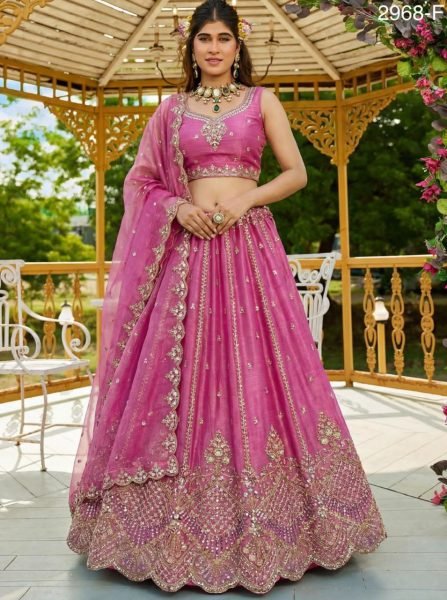 Marvelous Pink Festive and Wedding Lehenga with Elegant Designer Look Bridal Lehenga Choli