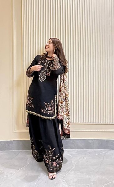 Maska Cotton Suit Plazzo Set with Chinon Dupatta Everyday Ethnic Wear Ready To Wear Collection