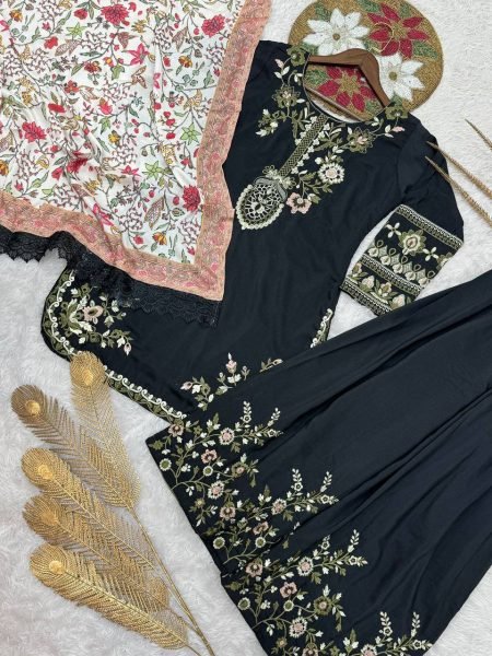 Maska Cotton Suit Plazzo Set with Chinon Dupatta Everyday Ethnic Wear Ready To Wear Collection