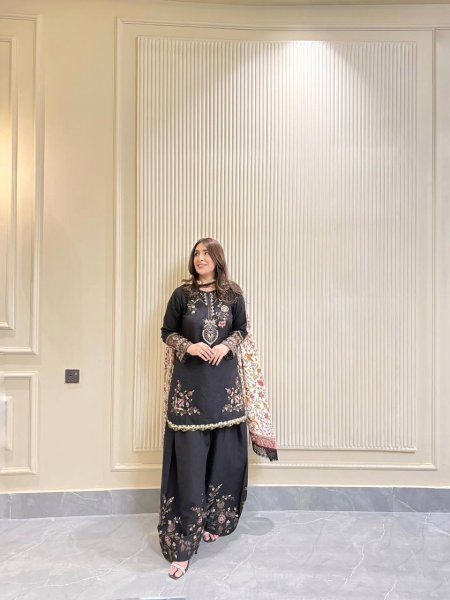 Maska Cotton Suit Plazzo Set with Chinon Dupatta Everyday Ethnic Wear Ready To Wear Collection