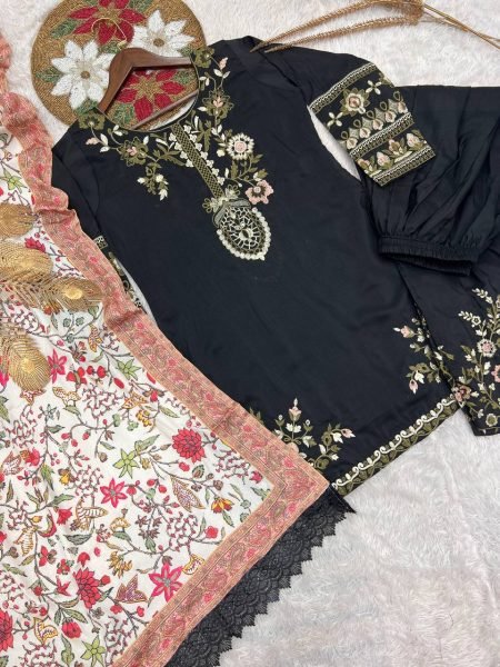 Maska Cotton Suit Plazzo Set with Chinon Dupatta Everyday Ethnic Wear Ready To Wear Collection