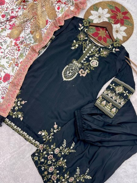 Maska Cotton Suit Plazzo Set with Chinon Dupatta Everyday Ethnic Wear Ready To Wear Collection