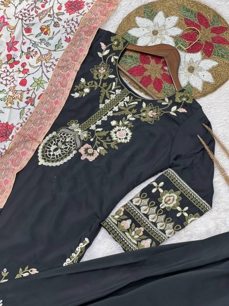 Maska Cotton Suit Plazzo Set with Chinon Dupatta Everyday Ethnic Wear Ready To Wear Collection