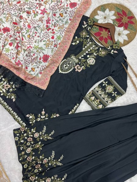 Maska Cotton Suit Plazzo Set with Chinon Dupatta Everyday Ethnic Wear Ready To Wear Collection