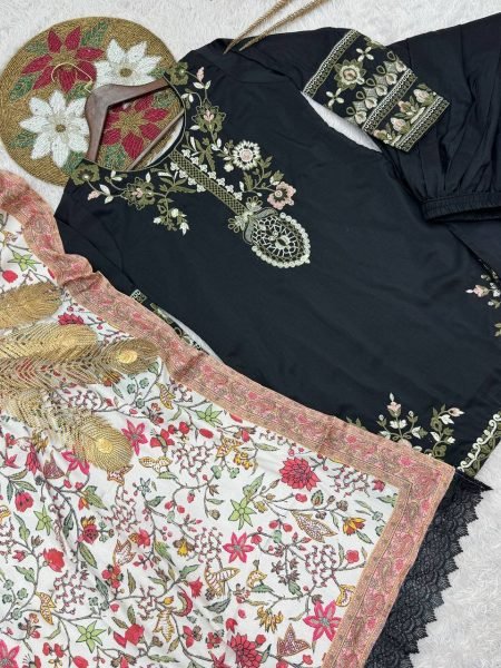 Maska Cotton Suit Plazzo Set with Chinon Dupatta Everyday Ethnic Wear Ready To Wear Collection
