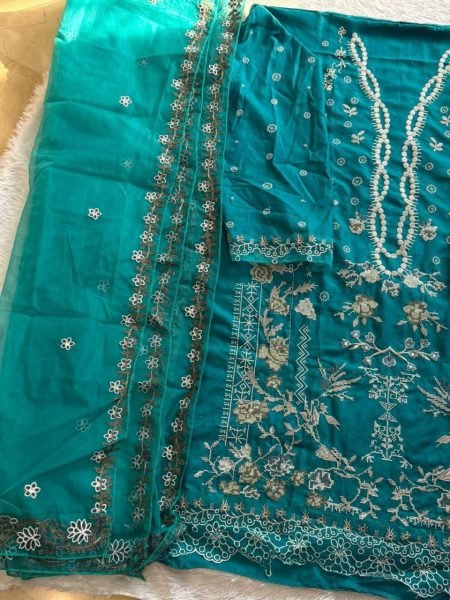 Mehboob 1773 Pure Cotton Embroidered Top with Semi Lawn Bottom and Kota Doriya Dupatta for Graceful Look Cotton Salwar Kameez Wholesale