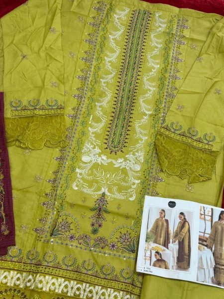 Mehboob Design 1753 Cotton Embroidered Top with Semi Lawn Bottom and Dupatta for Festivel Wear Cotton Salwar Kameez Wholesale