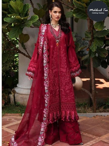 Mehboob Pure Cotton Heavy Self Embroidered Pakistani Salwar Suit Salwar Kameez