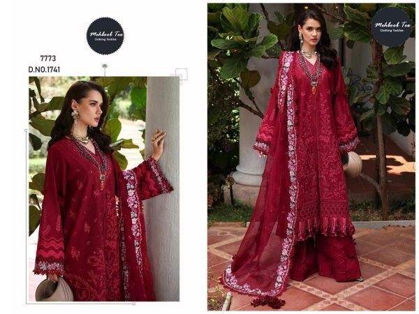 Mehboob Pure Cotton Heavy Self Embroidered Pakistani Salwar Suit Pakistani Suits Wholesale