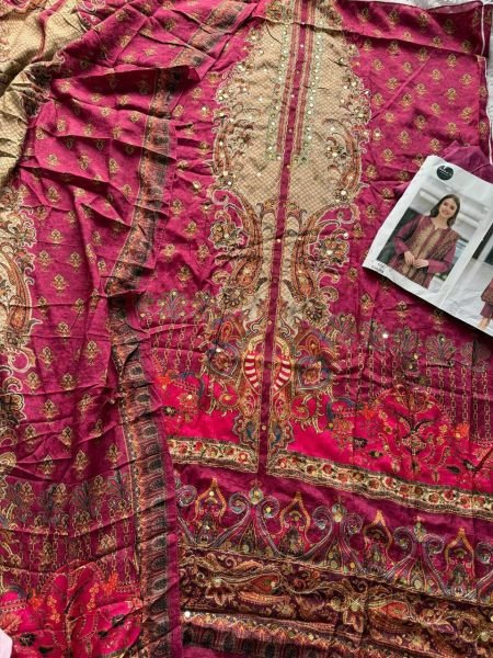 Mehboob Tex 1755 Maslin Pakistani Suit with Bottom and Dupatta at Manufacturer Rate Wholesale Printed Salwar Kameez 