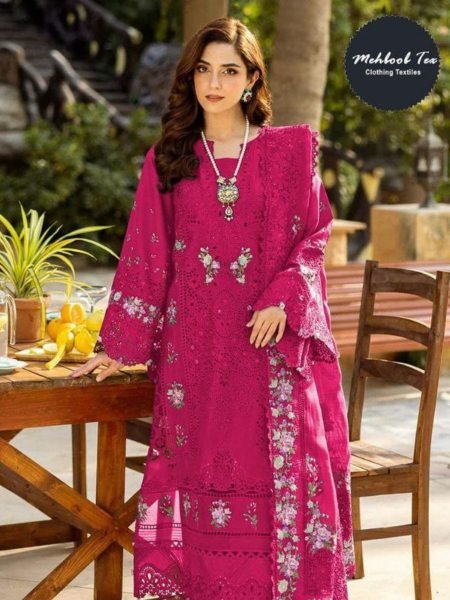 Mehboob Tex Pure Cotton Heavy Embroidered Pakistani Salwar Suit at Wholesale Salwar Kameez