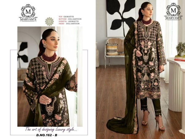 Mehendi Glow Green Georgette Embroidered Pakistani Suit  Pakistani Suits Wholesale