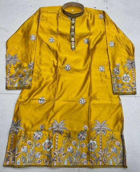 Mens Embroidered Daman Kurta with Front  Back   Sleeve Work At Best Rates Kurta Pajama Wholesale