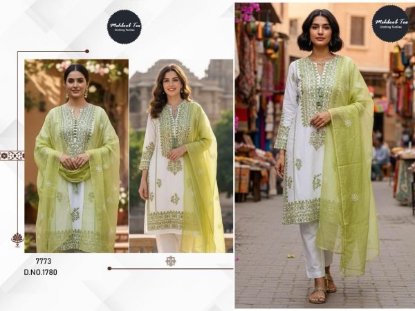 Mehboob Tex 1780 Rayon Embroidered Dress Material with Kota Doriya Dupatta for Wholesale Buyers Embroidery Suits Wholesale