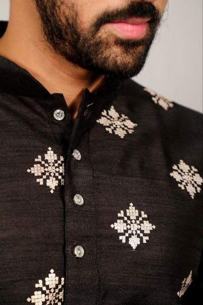 Majestic Black Mens Kurta Pajama Set Traditional Royal Look for Weddings & Festivals Kurta Pajama Wholesale