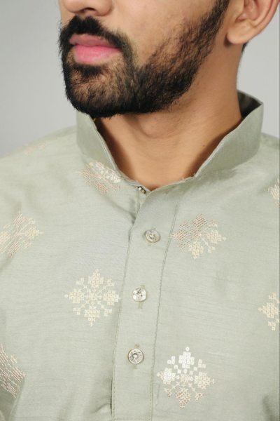 Pista Green Silk Kurta Sherwani Set for Men Readymade Bollywood Style with Crotch Stitch   Sequin Work Kurta Pajama Wholesale