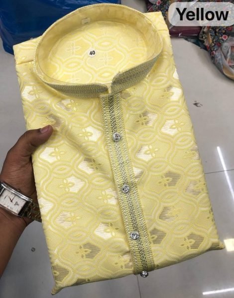 Mens Jacquard Kurta Pajama Imported Silk Wedding and Festive Look Kurta Pajama Wholesale