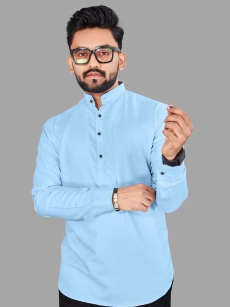 Mens Plain Short Kurta Mens Short Kurta