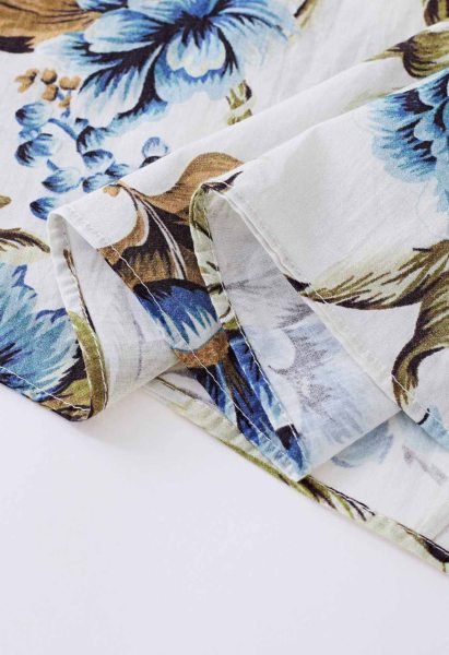 Mesmerizing Ivory Blue Elegant Linen Cotton Maxi Dress for Vacation Wear Collection Western Ladies Top Wholesale
