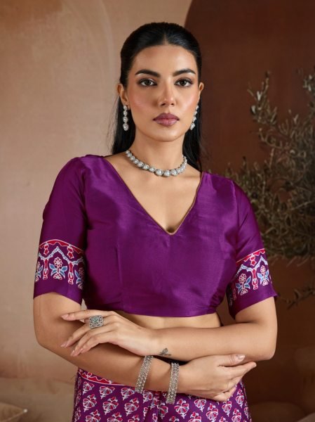 Mesmerizing Purple Soft Satin Georgette Printed Saree for Festive Wear Georgette Sarees Wholesale