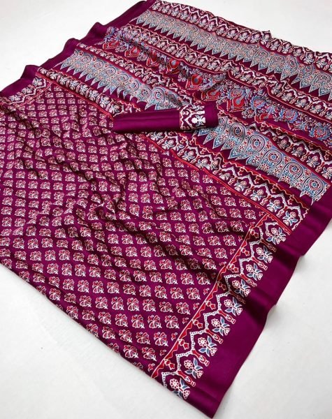 Mesmerizing Purple Soft Satin Georgette Printed Saree for Festive Wear Georgette Sarees Wholesale