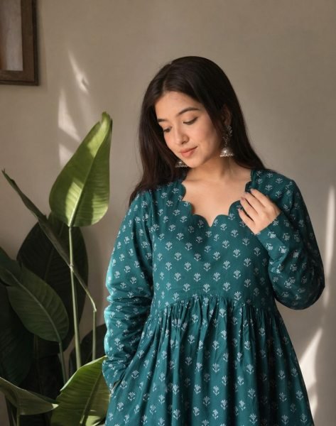Mesmerizing Rama Heavy Rayon Printed One Piece Dress for Women Tunics kurti
