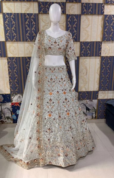 Mesmerizing Semi Stitched Satin Silk Lehenga with Can Can for Wedding Collection Bridal Lehenga Choli