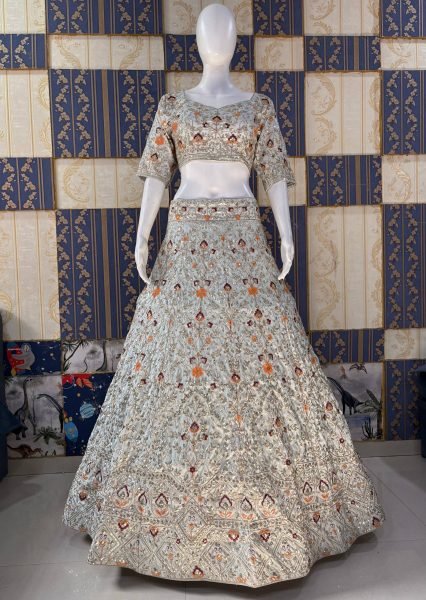 Mesmerizing Semi Stitched Satin Silk Lehenga with Can Can for Wedding Collection Bridal Lehenga Choli