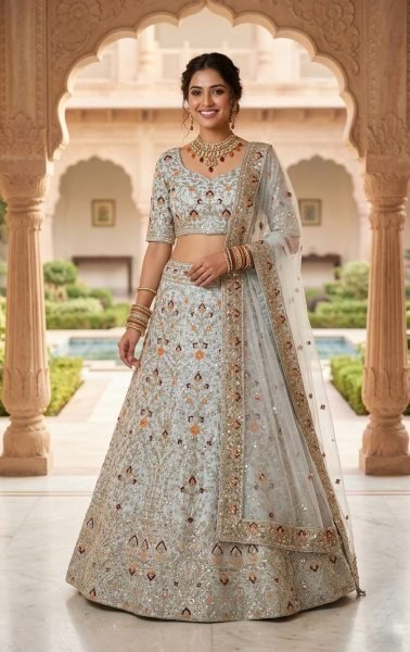 Mesmerizing Semi Stitched Satin Silk Lehenga with Can Can for Wedding Collection Bridal Lehenga Choli