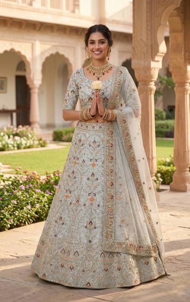 Mesmerizing Semi Stitched Satin Silk Lehenga with Can Can for Wedding Collection Bridal Lehenga Choli