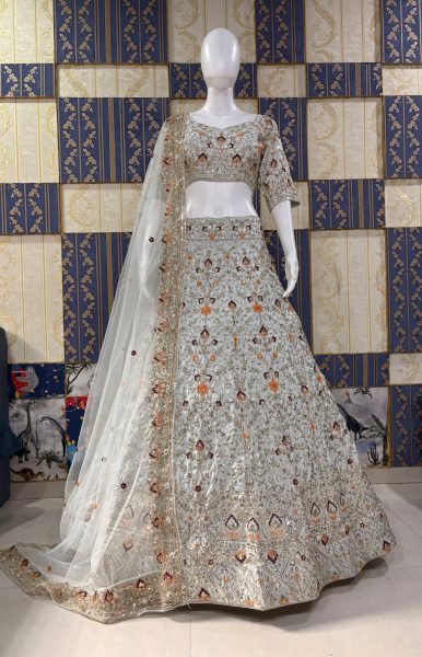 Mesmerizing Semi Stitched Satin Silk Lehenga with Can Can for Wedding Collection Bridal Lehenga Choli